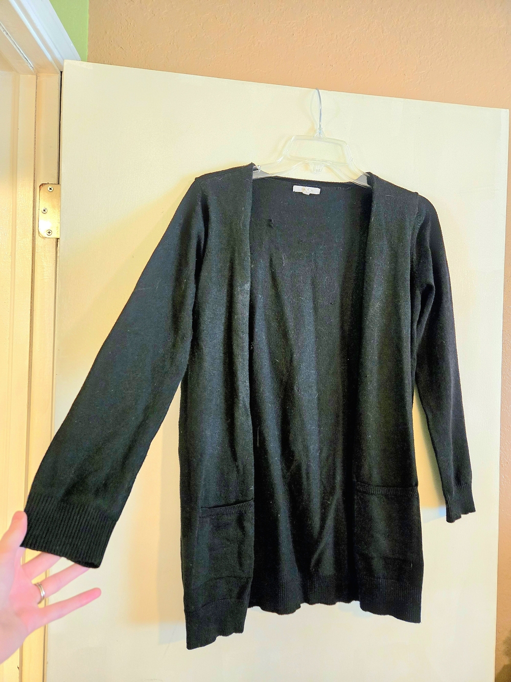 Black Open-Front Women’s Cardigan Sweater